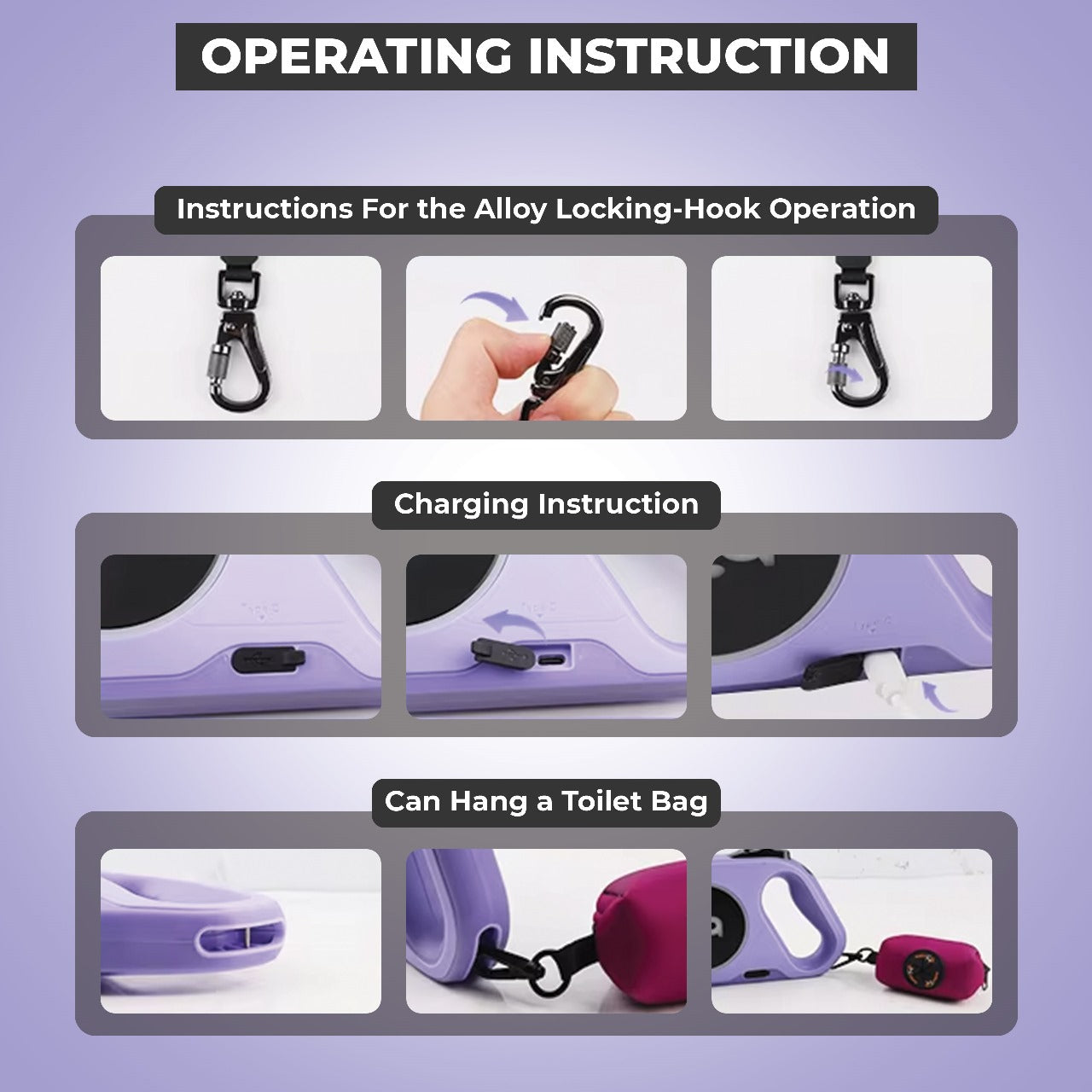 LED Retractable Leash