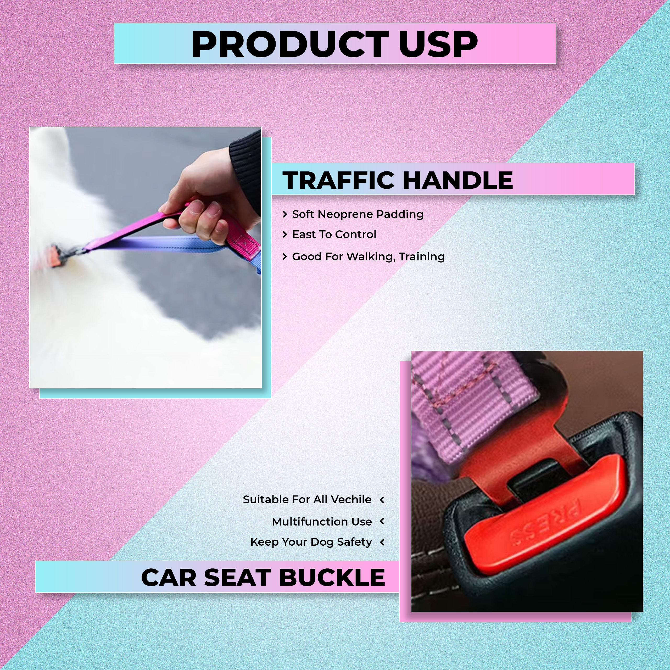 Multifunctional Bungee Dog Leash